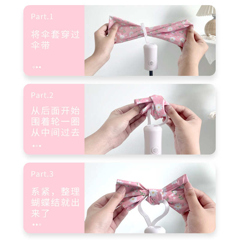 Hengdun Small Daisy Floral Folding Umbrella, women's black rubber sun protection and UV protection, suitable for both sunny and rainy days, wooden handle manual sunshade, comes with the same style bow umbrella cover, small and portable student commuting weatherproof sun umbrella Application Scenario