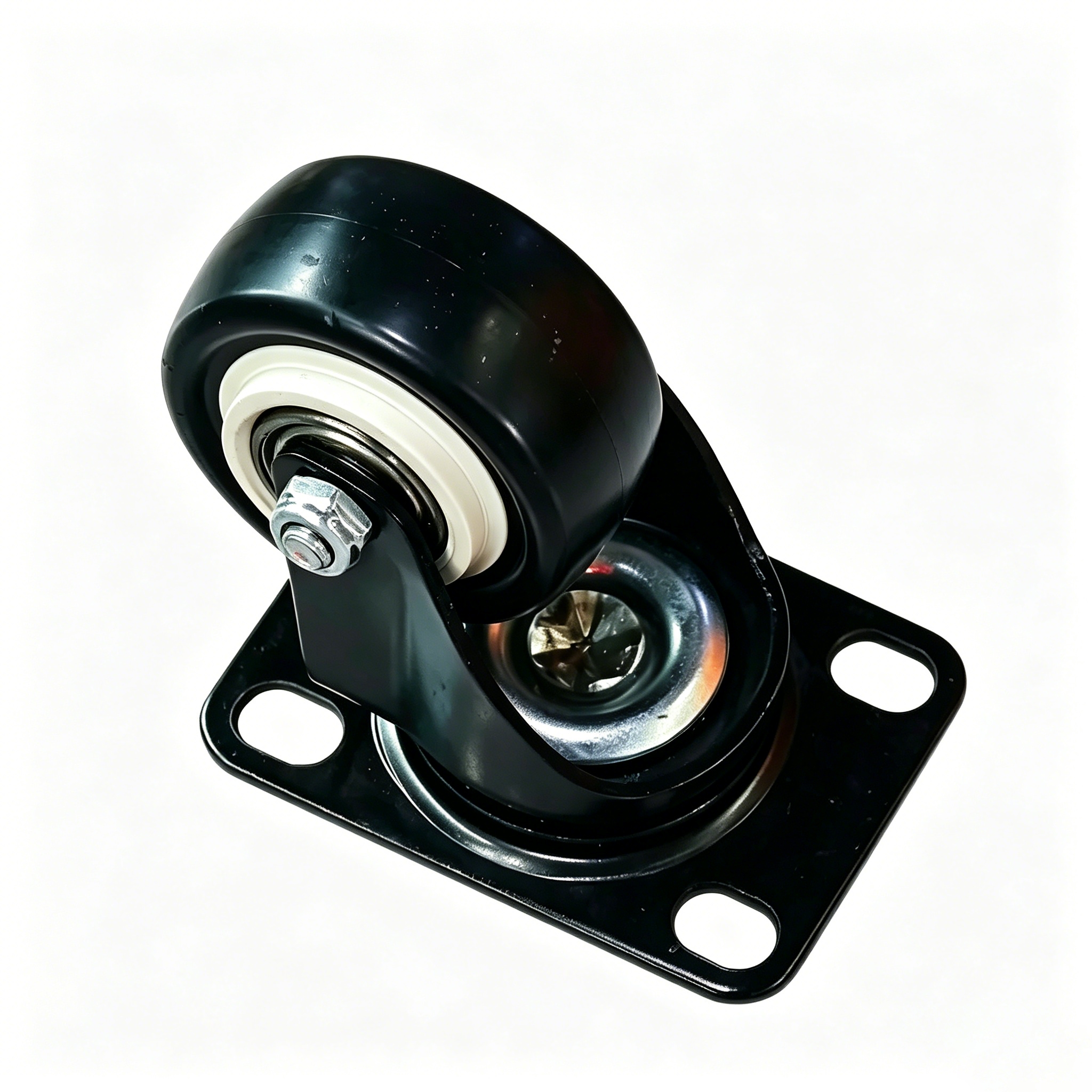 Black swivel wheel 360-degree rotating silent load-bearing pulley universal furniture table and chair accessories details Picture