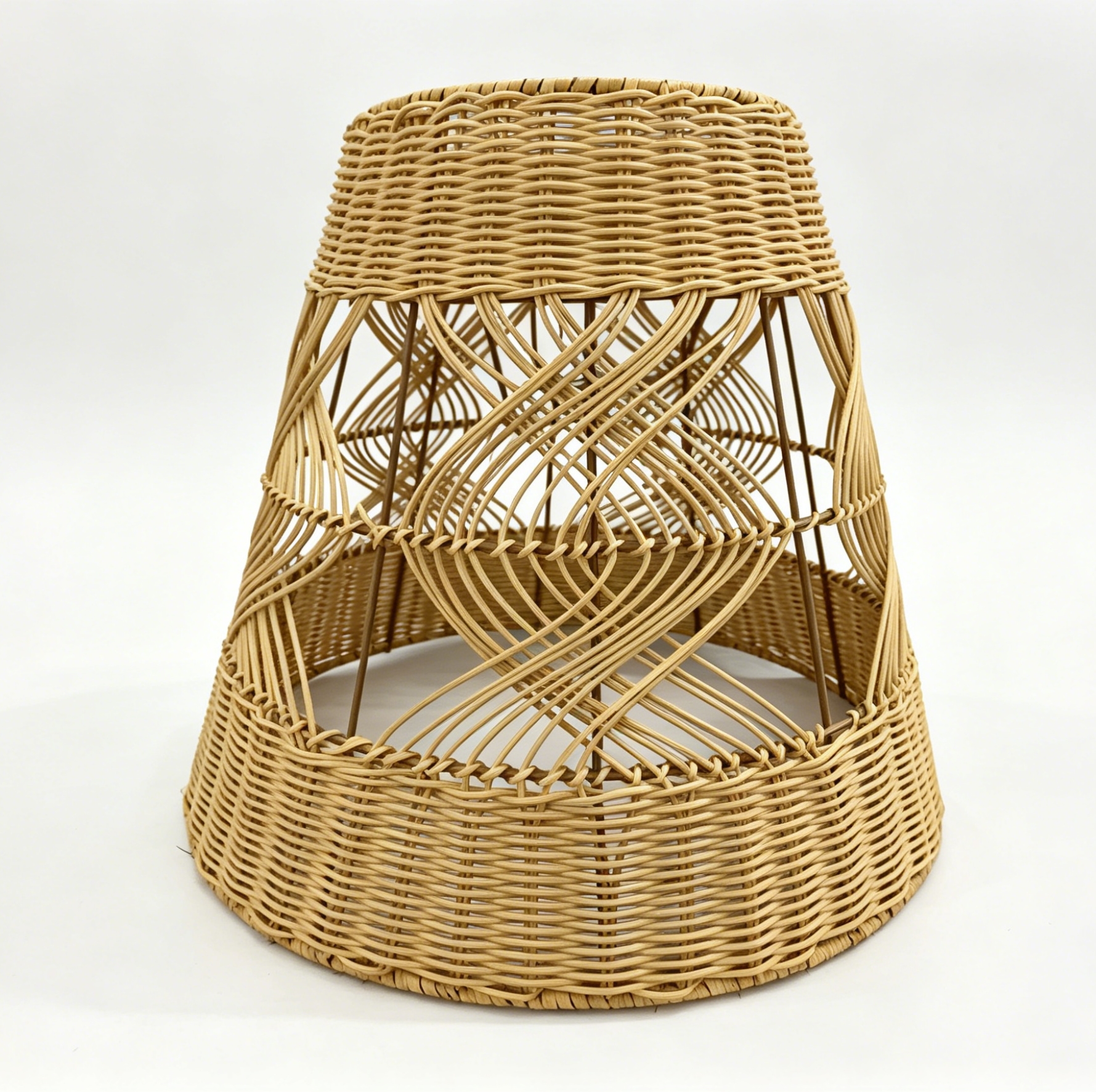 Light brown natural white vine flower Mid-Autumn Festival lantern lampshade, study and bedroom chandelier lampshade, dining room retro-style decorative lampshade, homestay decorative lampshade, country-themed dining room lampshade, round pointed chandelier