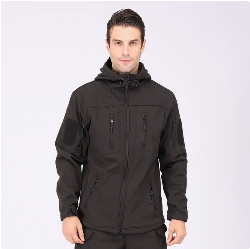 Soft-shell outdoor sports windbreakers, men's camouflage uniforms, cycling and mountaineering warm jackets, ski suits, single-sided fleece cotton jackets Application Scenario