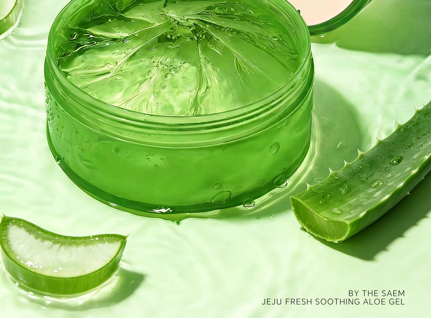 Korean imported The saem Dexianji Aloe Vera Gel 300ml Moisturizing and hydrating natural Curacao post-sun repair Aloe Vera gel detail image 2