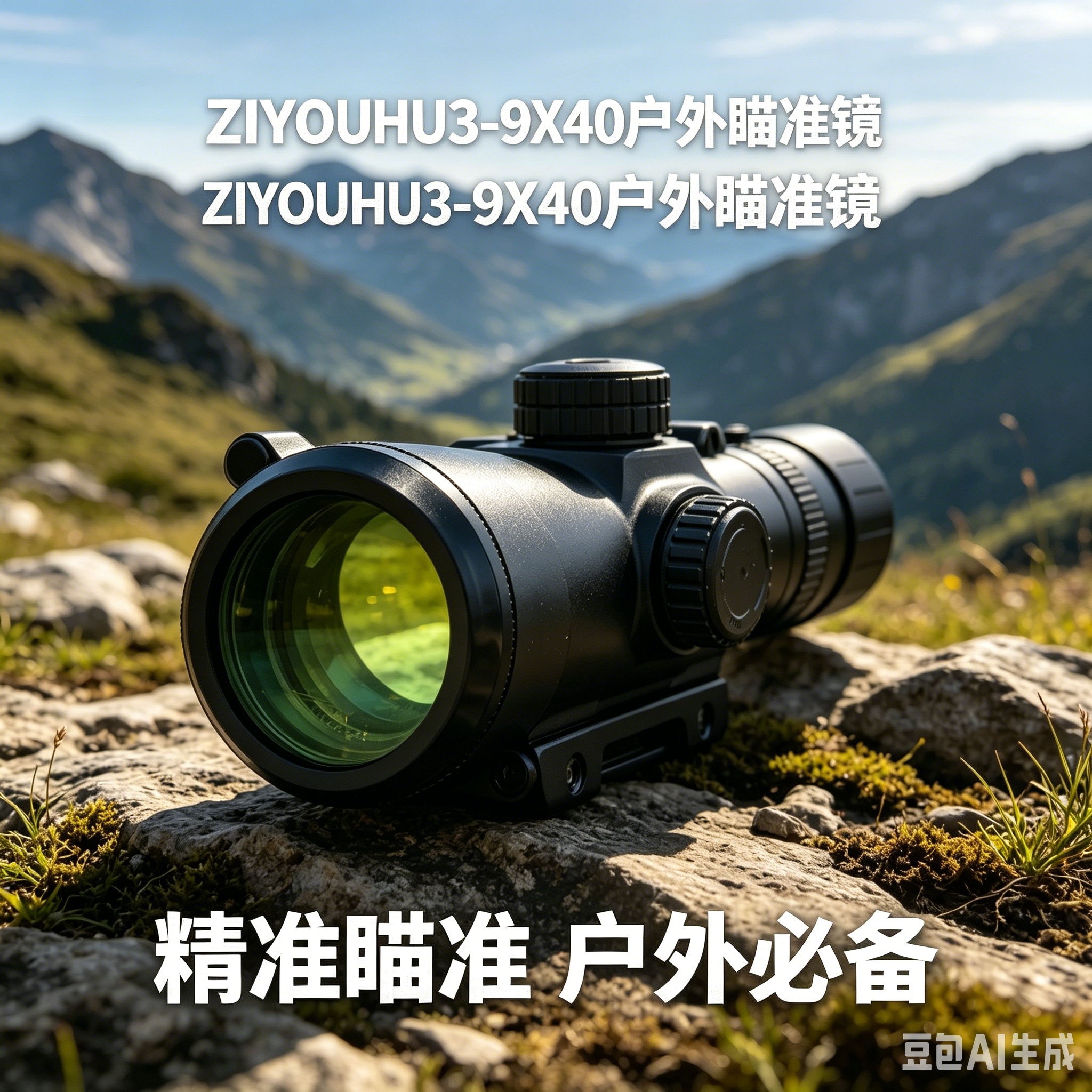 弓箭儿童户外黑色瞄准镜岩石草地拍摄山景详情6