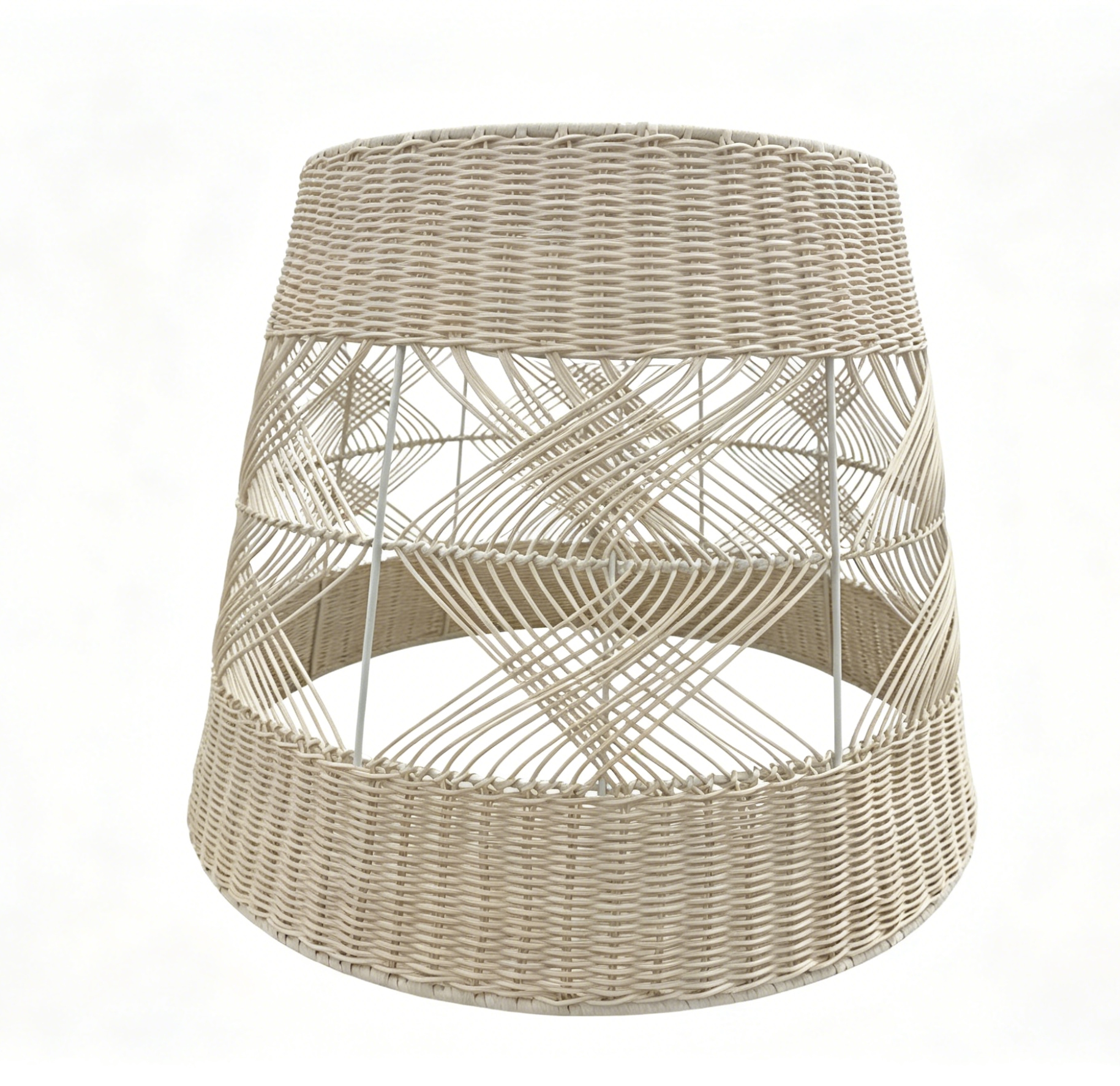 White natural white vine closely woven Mid-Autumn Festival lantern lampshade, living room chandelier lampshade, dining room retro-style decorative lampshade, homestay decorative lampshade, European-style dining room lampshade, large round lampshade