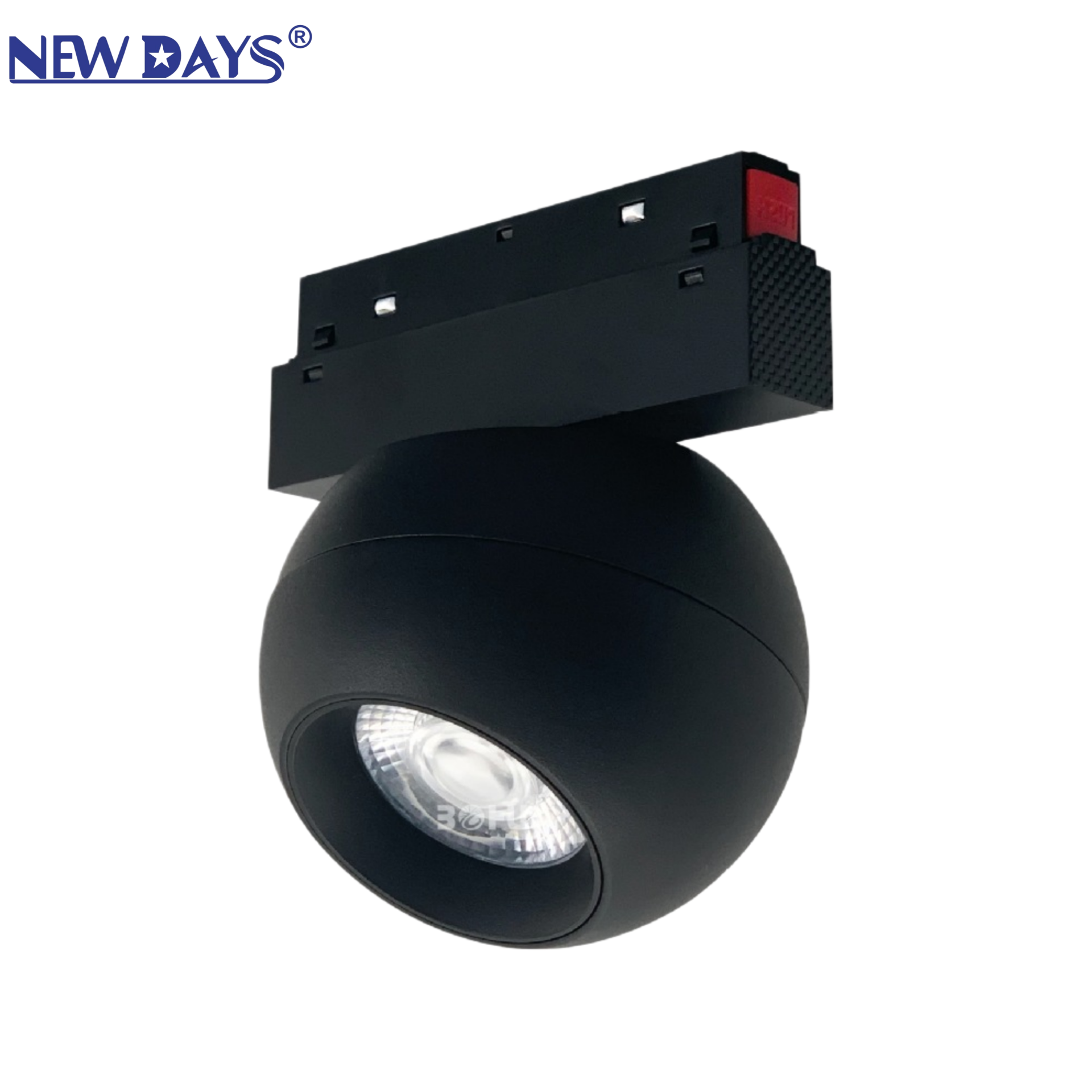 NEWDAYS cross-border new product LED embedded spherical magnetic track light, high color rendering index high-brightness focused spotlight, aluminum energy-saving lighting track light
