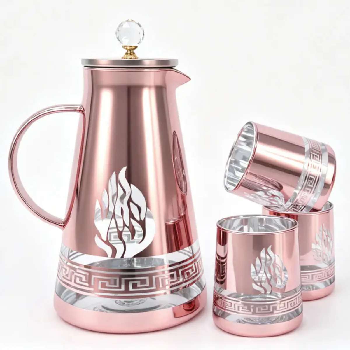 مجموعة زجاجات زجاجية من الطراز العربي لأكواب الشاي في شهر رمضان Specification image