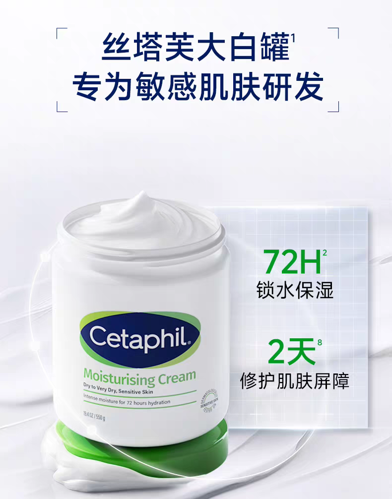 Original imported Canadian Cetaphil White Can 550g moisturizing cream for hydrating and moisturizing sensitive skin body lotion detail image 5