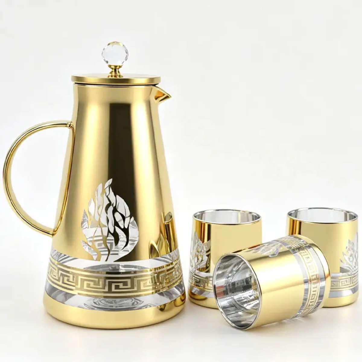 مجموعة أطباق زجاجية من الطراز العربي لأكواب الشاي في شهر رمضان Specification image