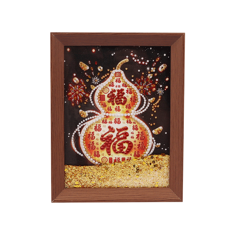 "Fu Lu" 8-inch flowing sand diamond ambient desktop decorative art and cultural creative gift Item Picture