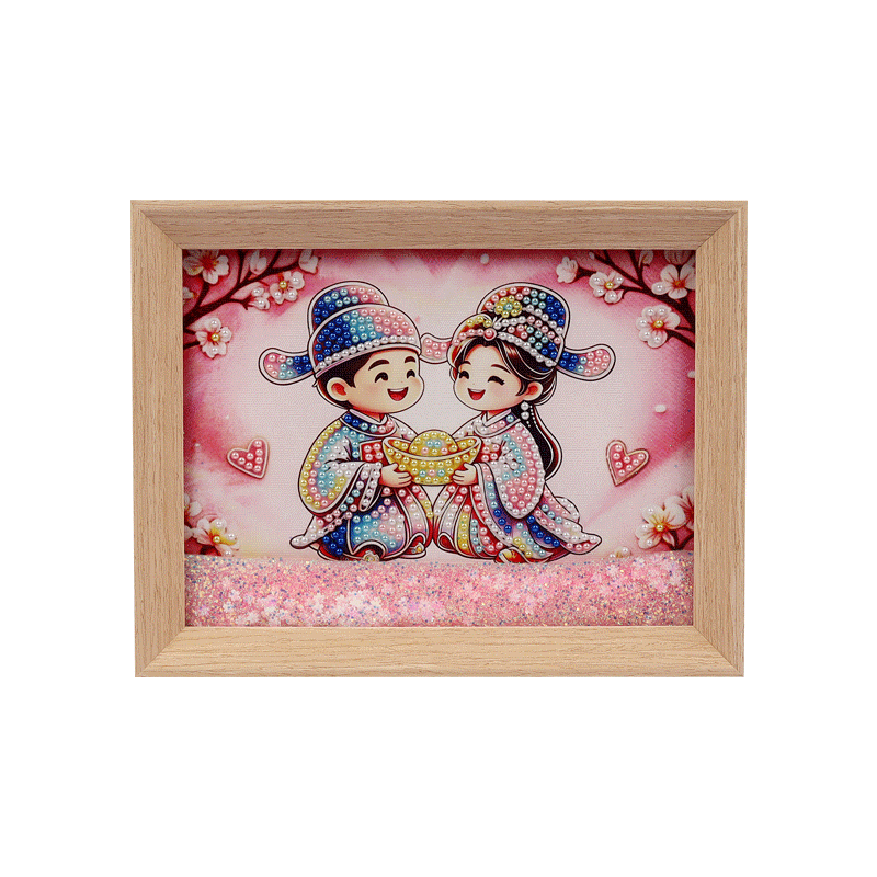 "8-inch flowing sand Diamond Ambient Desktop decorative art and cultural Creative Gift from 'Golden and Jade Match'. Application Scenario