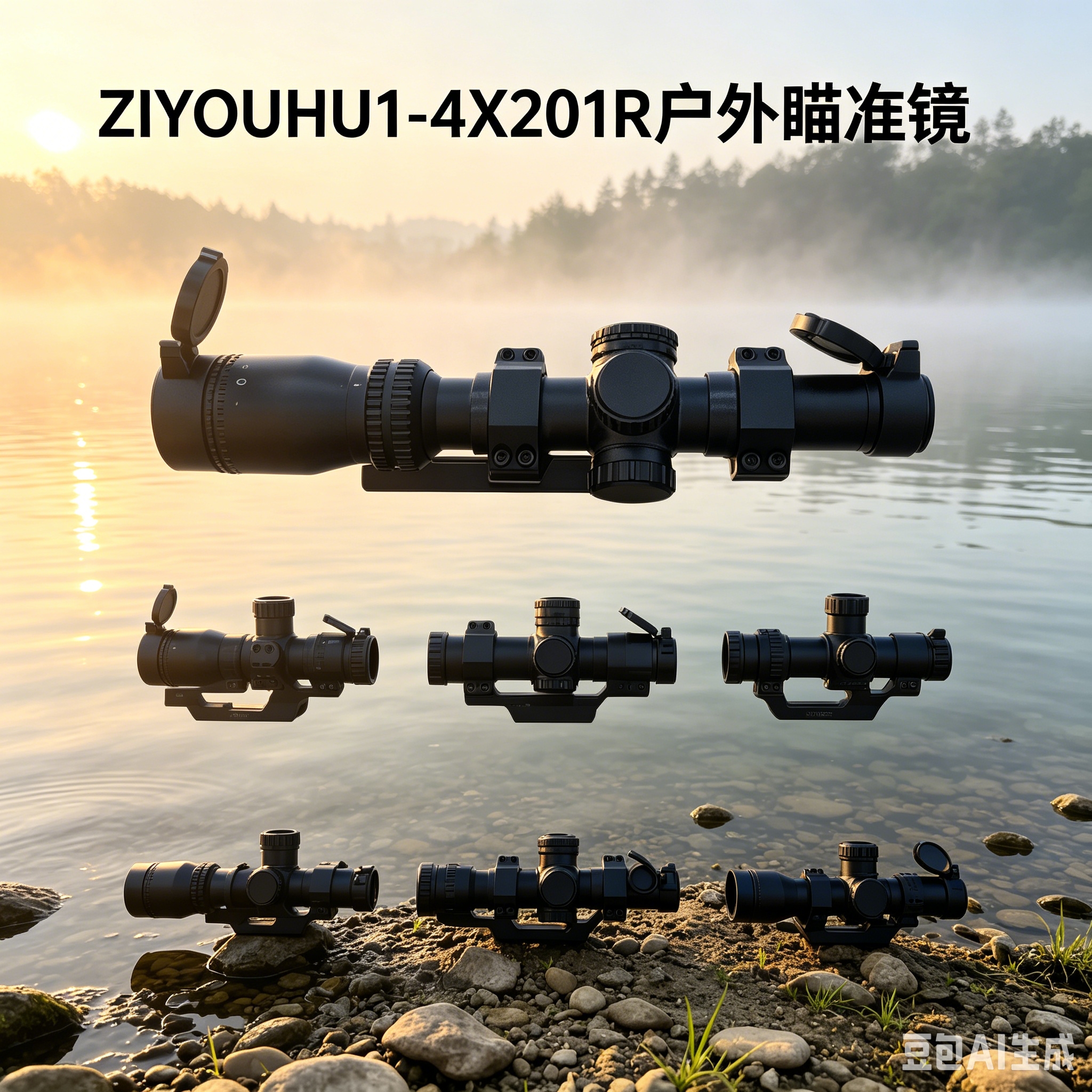 Ziyohu 1-4X20IR black outdoor sight with dual-sided lens cap focusing knobs Specification image