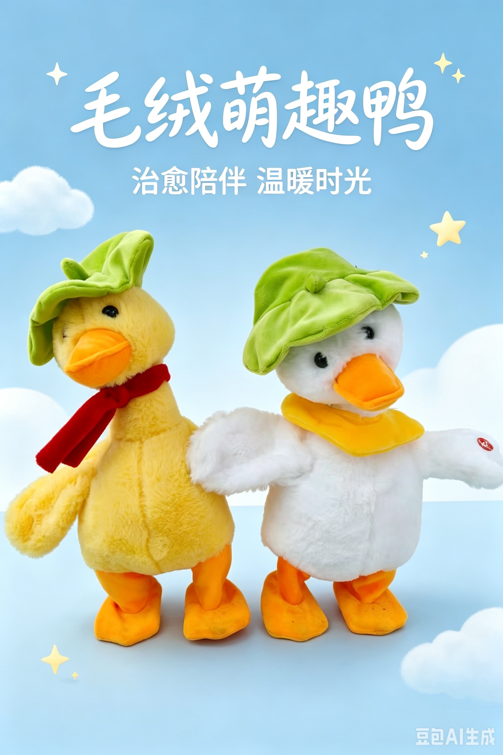 Singing and dancing, little yellow duck learning to speak, recording, sand sculpture repeating, duck walking, duck plush toy details Picture