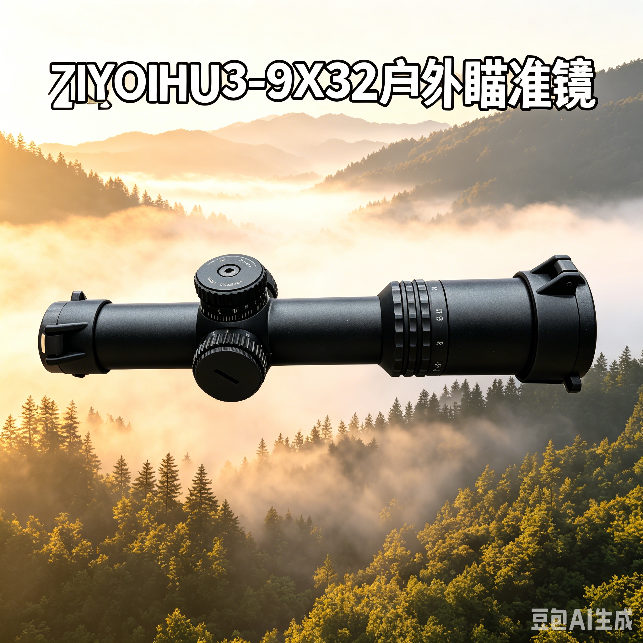 Black outdoor sight, 30mm objective lens, waterproof and anti-fog, suitable for various firearms Item Picture