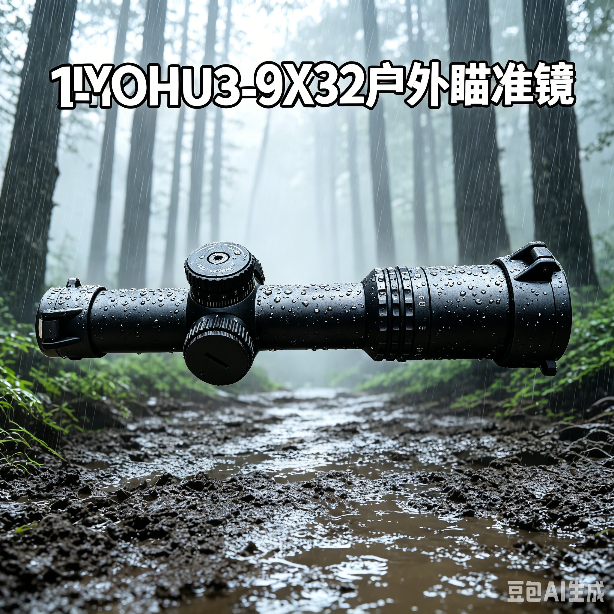 Black outdoor sight, 30mm objective lens, waterproof and anti-fog, suitable for various firearms Specification image
