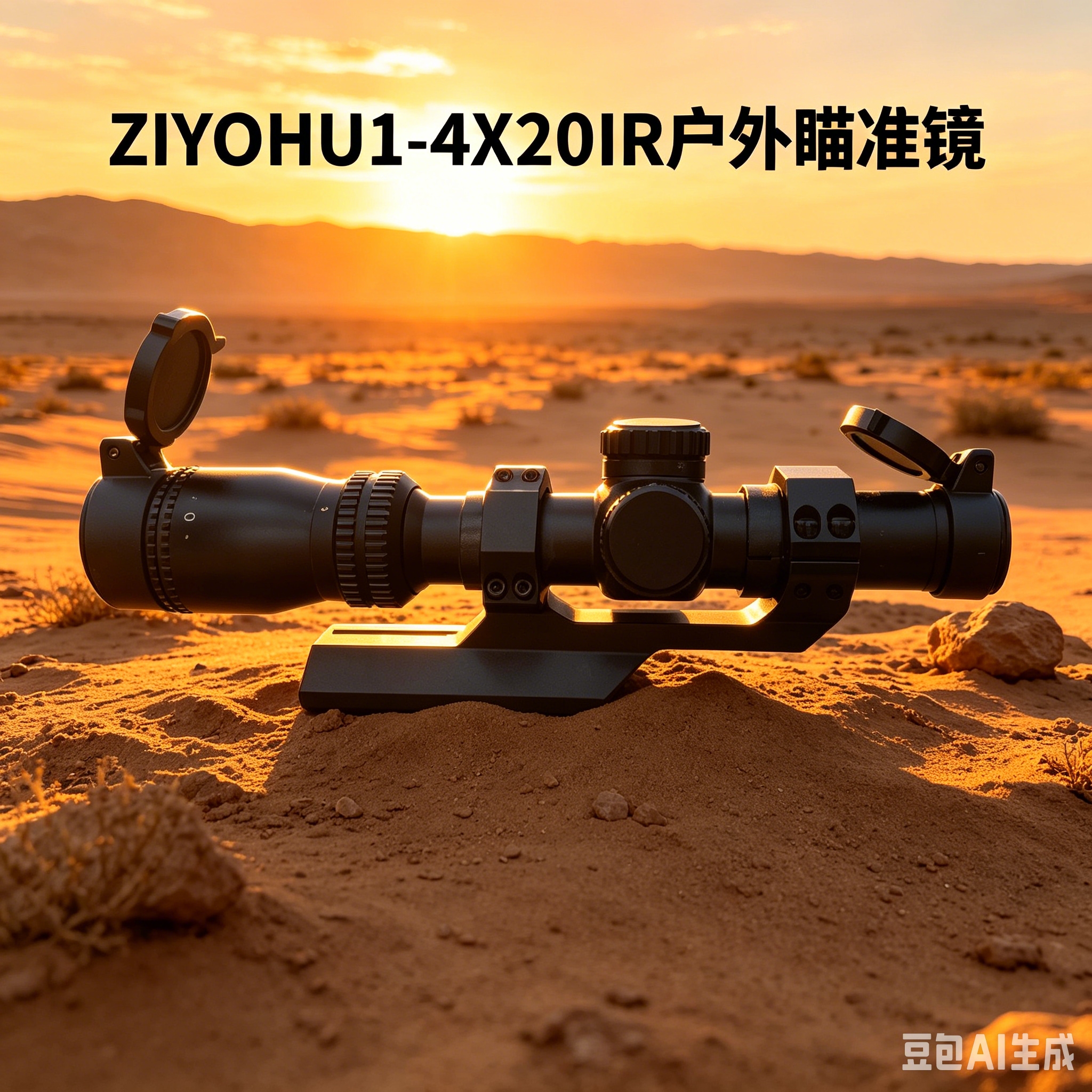 ZIYOHU黑色户外瞄准镜1-4X20IR弓箭儿童用可调旋钮护盖导轨安装详情8
