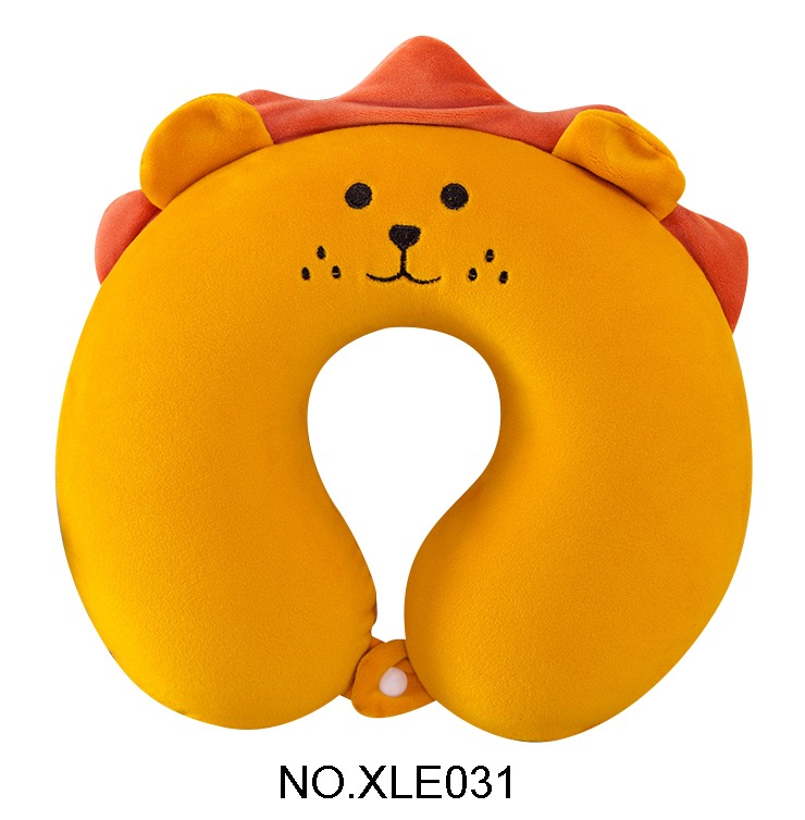 TK64380 Cartoon animal Lion U-shaped neck pillow, slow rebound foam particle travel pillow, suitable for both children and adults Specification image