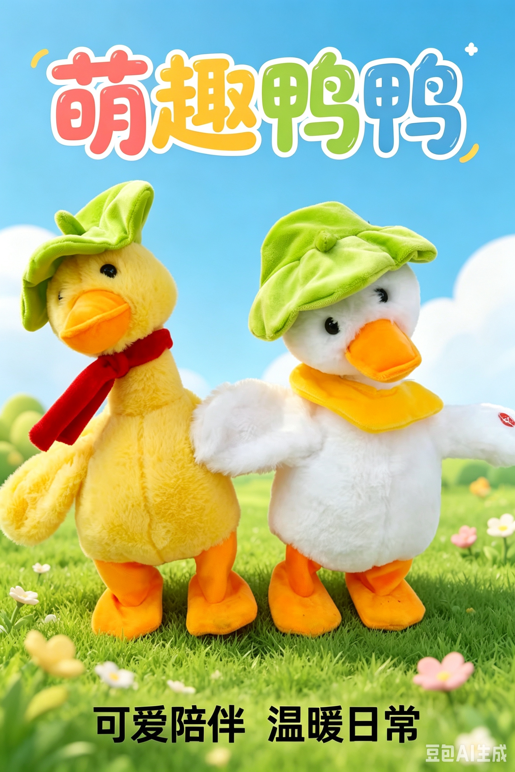 Singing and dancing, little yellow duck learning to speak, recording, sand sculpture repeating, duck walking, duck plush toy