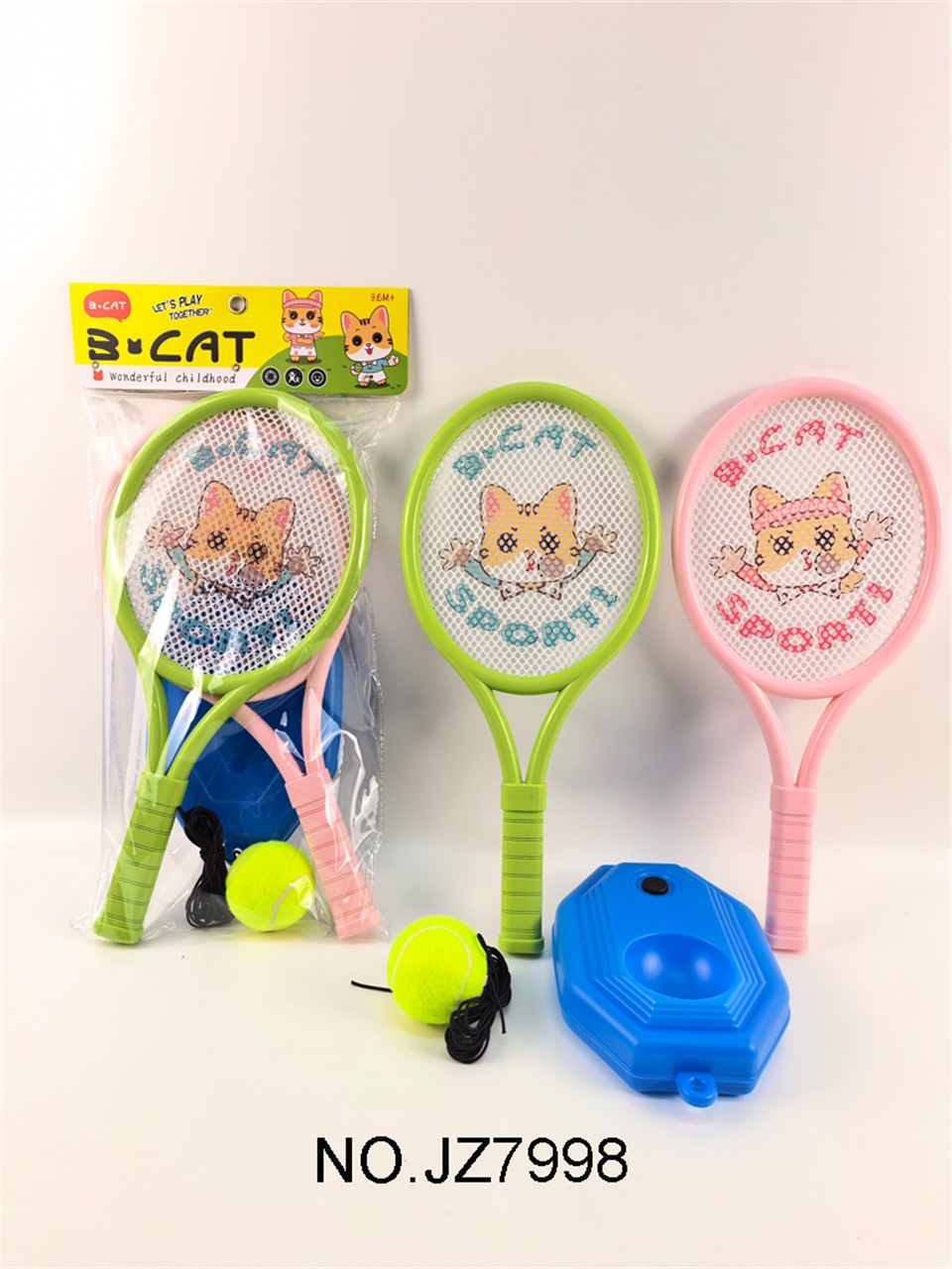TK629333 طفل كاتونية صغير بلعبة كرة المضرب الريشة وكرة التنس ذات الرمح المزدوج ضد لعب الأطفال في الهواء الطلق Item Picture