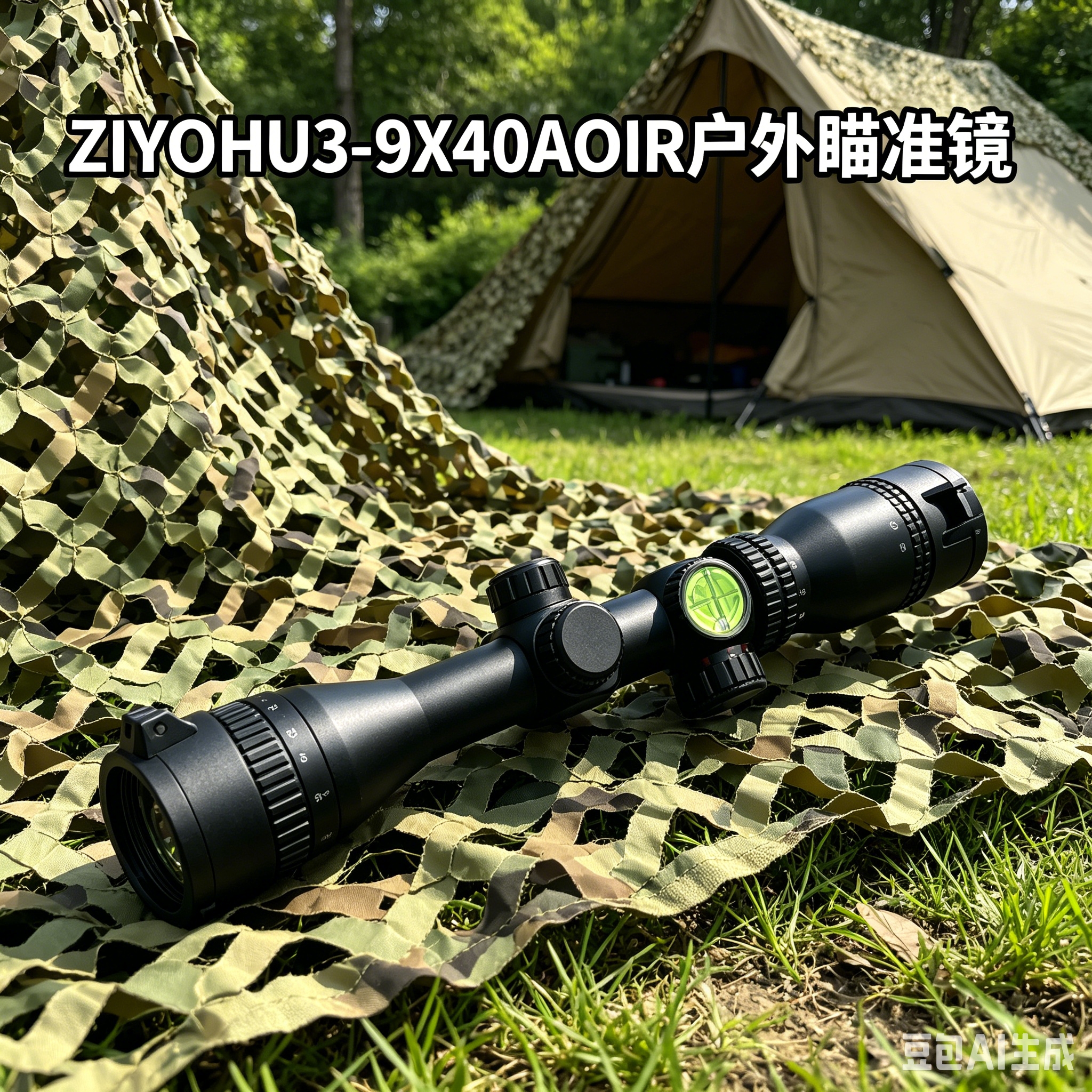ZIYOHU1-4X20IR黑色户外红外瞄准镜 适配弓箭儿童户外使用 含可翻转保护盖调焦环导轨安装座详情6