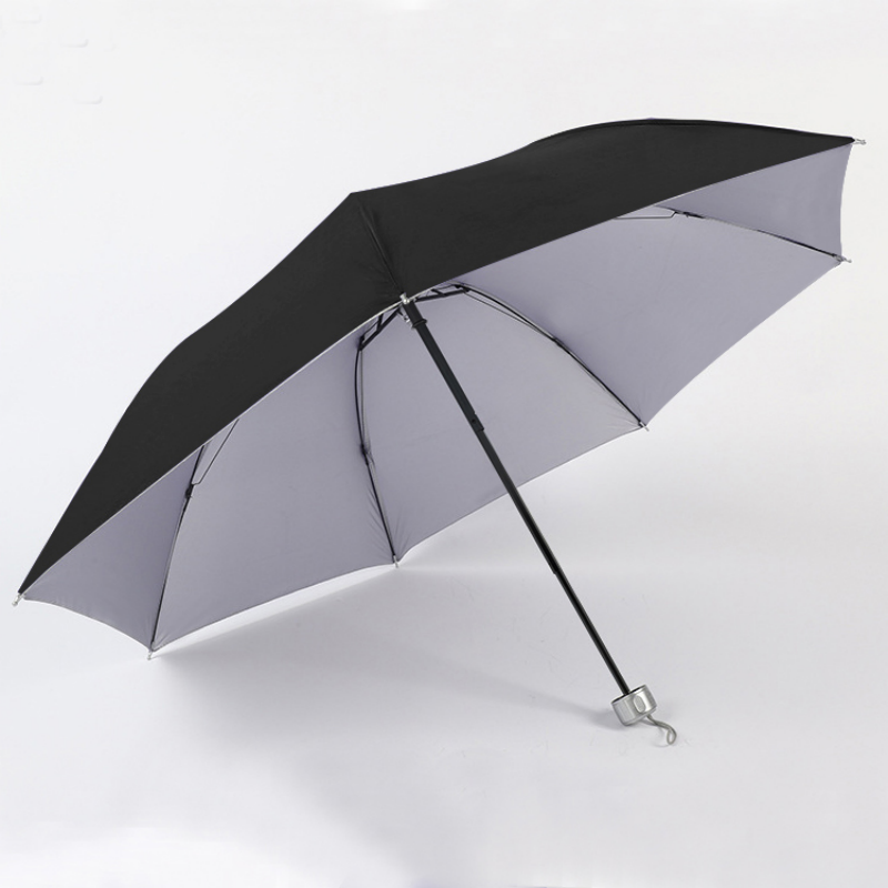 Hengdun 7-bone hand-opening silver rubber three-fold Sunshade Umbrella for women in solid color, simple and portable folding umbrella, thickened silver rubber coating, UPF50 + UV protection, student commuting mini portable affordable sun umbrella Application Scenario
