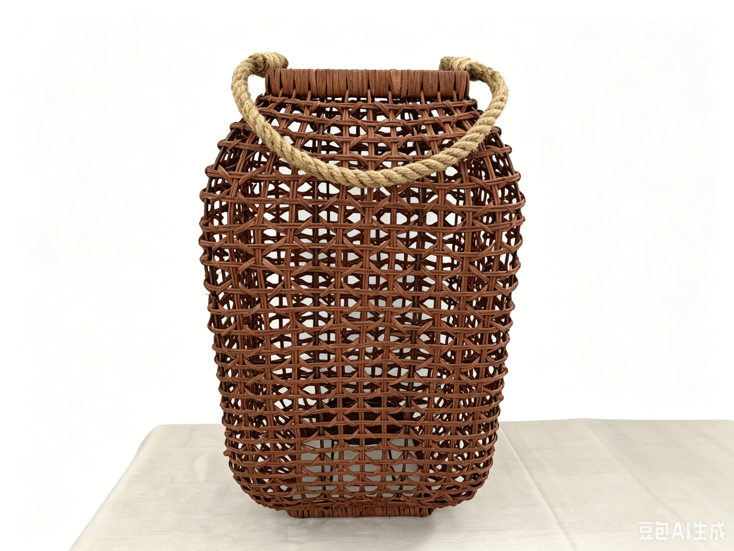Dark brown natural white vine hollowed-out square candle-style lanterns, outdoor camping lighting lampshades, homestay decoration table lamps, country-style outdoor portable lanterns, home decoration night lights, Mid-Autumn flower lanterns