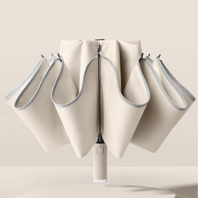 Hengdun Ten-bone fully automatic double-layer reverse umbrella, reflective night walking edge design, sun protection and shade umbrella, portable folding umbrella for male and female students' commuting, multi-color simple solid color, LOGO customization, available for wholesale in stock