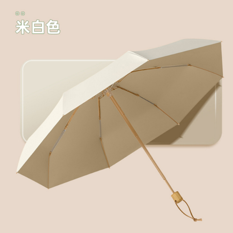 Hengdun five-fold color plastic color-blocking pocket mini sun umbrella, women's wooden handle ultra-light portable capsule umbrella, Morandi solid color UV protection all-weather umbrella, commuting picnic, gift for best friend, portable sun umbrella when going out Application Scenario