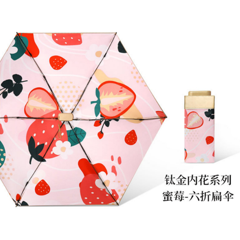 Evershield titanio flor interior 60 folios cápsula plana paraguas UPF50 + protección uv sunparaguas interior pintura al óleo floral impresión ultra ligero mini paraguas de bolsillo plegable portátil sol y lluvia paraguas de mujer de doble uso Application Scenario