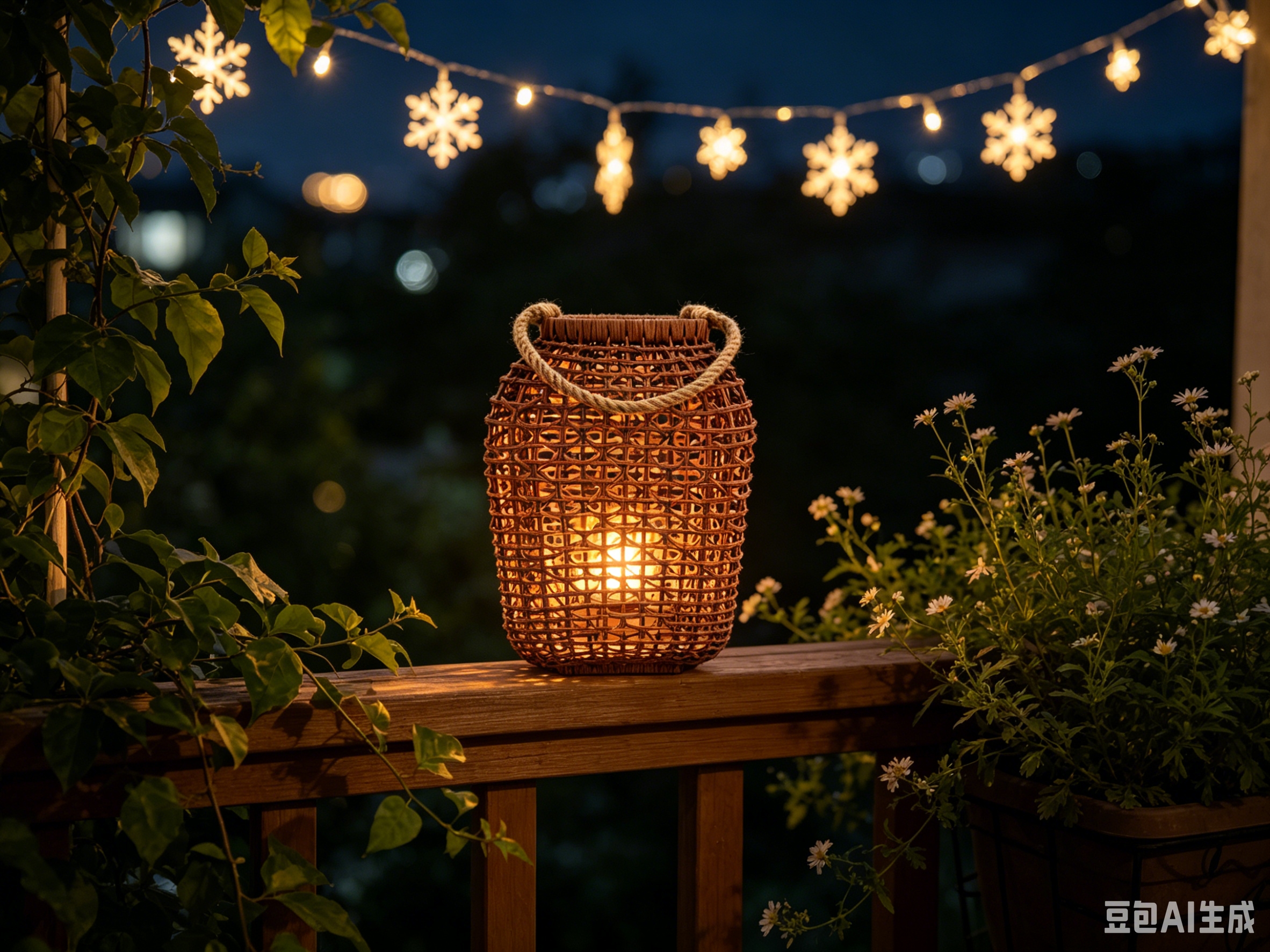 Dark brown natural white vine hollowed-out square candle-style lanterns, outdoor camping lighting lampshades, homestay decoration table lamps, country-style outdoor portable lanterns, home decoration night lights, Mid-Autumn flower lanterns Item Picture