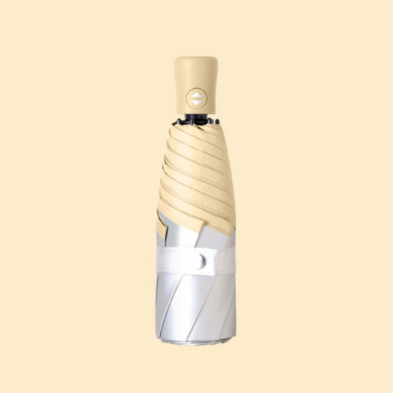 Hengdun fully automatic one-click opening and closing three-fold titanium silver sun umbrella Macaron solid color UV protection sun umbrella for women, small and portable folding umbrella for both weather and rain, thickened titanium silver coating non-transparent commuting umbrella Application Scenario