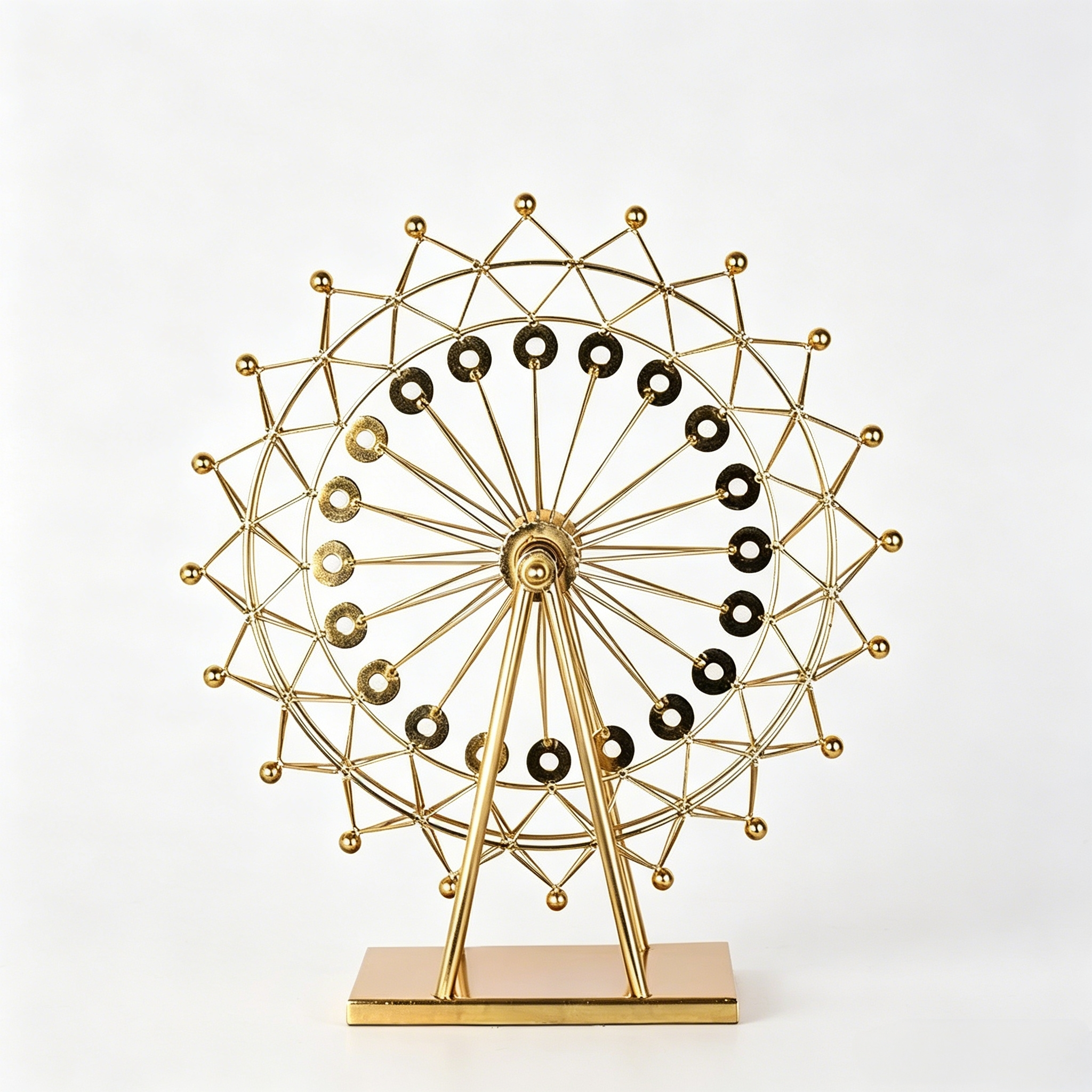 Light luxury golden Ferris wheel ornaments, living room TV cabinet, wine cabinet, entrance hall table decoration, model room soft details Picture