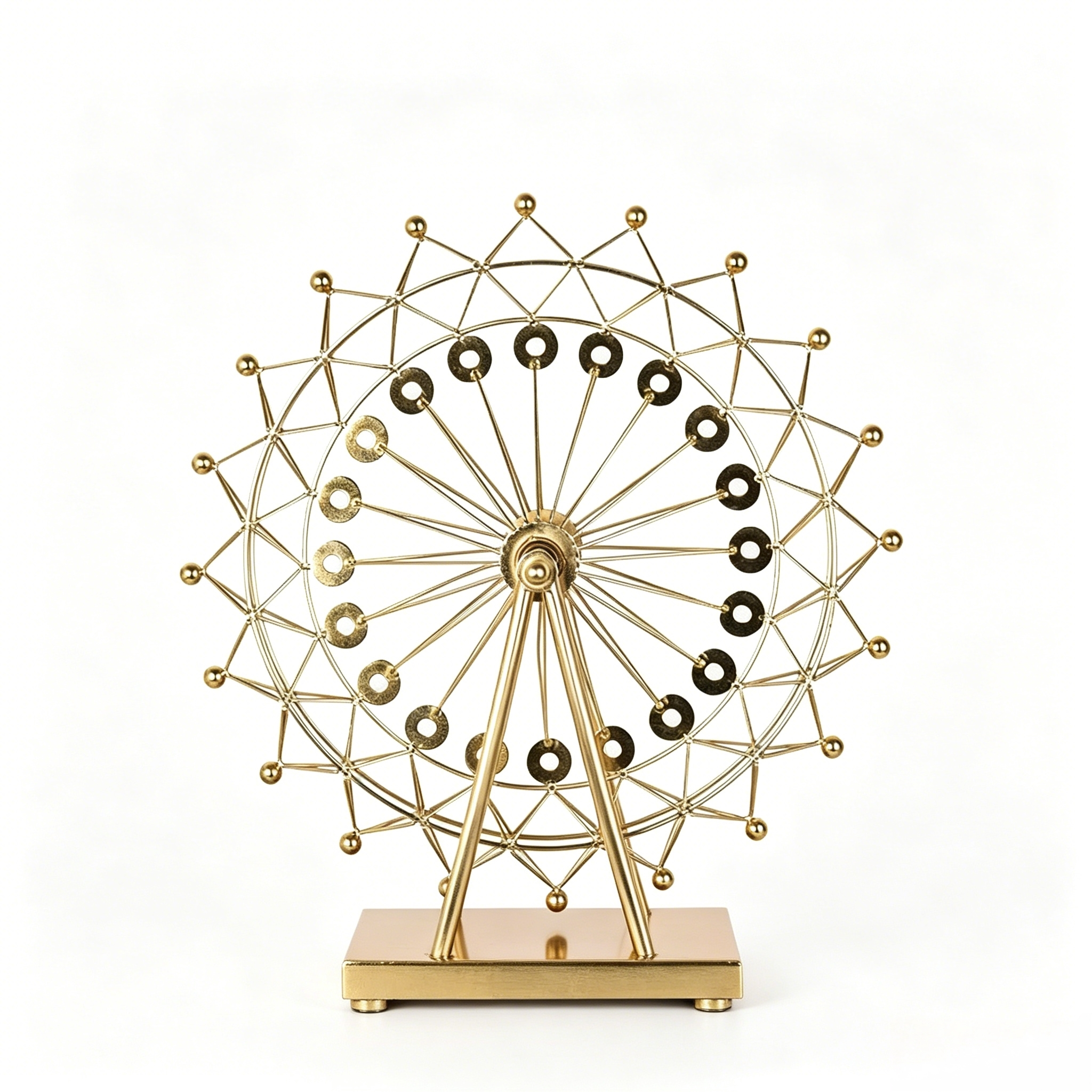 Light luxury golden Ferris wheel ornaments, living room TV cabinet, wine cabinet, entrance hall table decoration, model room soft Item Picture