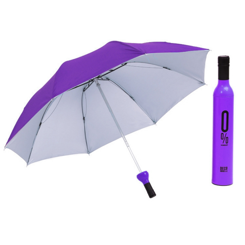 Hengdun Factory's in-stock creative red wine bottler-shaped folding umbrellas, silver plastic UPF50 + sun protection mini portable wine bottle umbrellas, business opening wedding gifts, advertising gift umbrellas, can be printed with logos Application Scenario