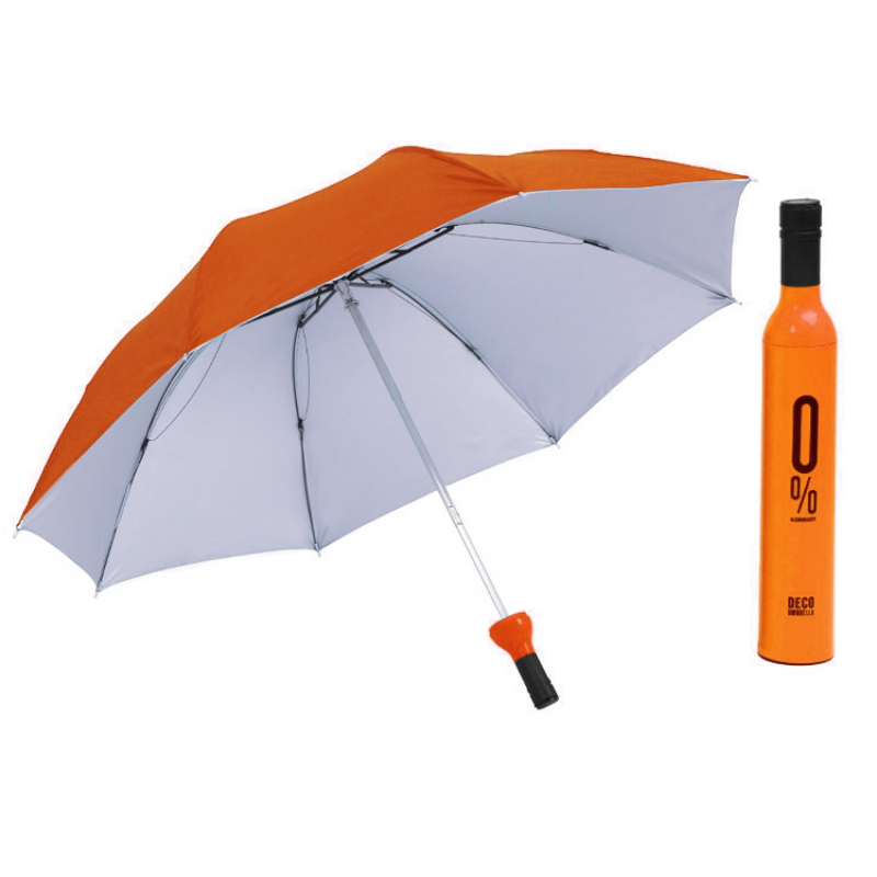 Hengdun Factory's in-stock creative red wine bottler-shaped folding umbrellas, silver plastic UPF50 + sun protection mini portable wine bottle umbrellas, business opening wedding gifts, advertising gift umbrellas, can be printed with logos Item Picture
