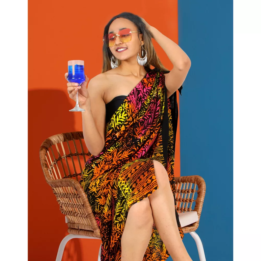 Hawaiian cotton fabric from South America canga towel Sarong Pareo skirt custom pattern Qni shawl style Item Picture