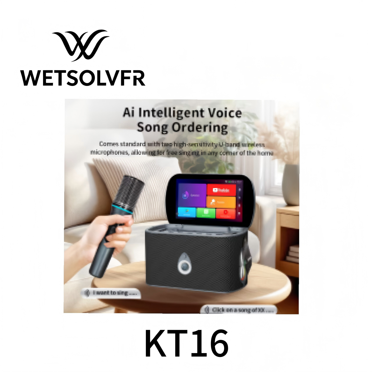 KTV智能音响套装点歌机触摸屏一体机卡拉ok唱歌机户外音箱可跨境KT16