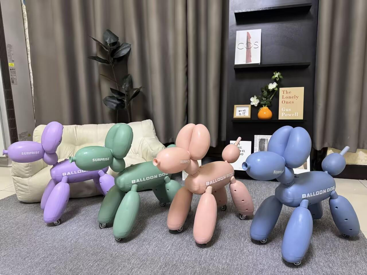TJ58736 Trendy Balloon Dog Sliding toy, multi-color swivel wheel balloon dog, children's indoor sliding car, living room soft decoration and display item