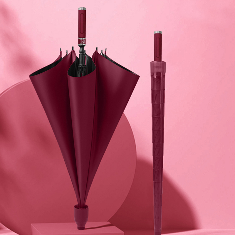 Hengdun retractable waterproof cover business long-handled straight pole umbrella Black navy blue wine red solid color thickened waterproof fabric with drainage and waterproof storage cover, wind-resistant double-person heavy rain umbrella, corporate promotion, team-building gift, advertising umbrella Application Scenario
