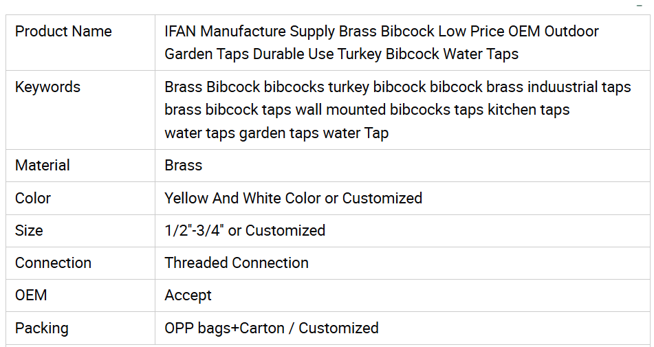 IFAN Factory Wholesale Full-Size Brass Faucet (with Lock) pic 2