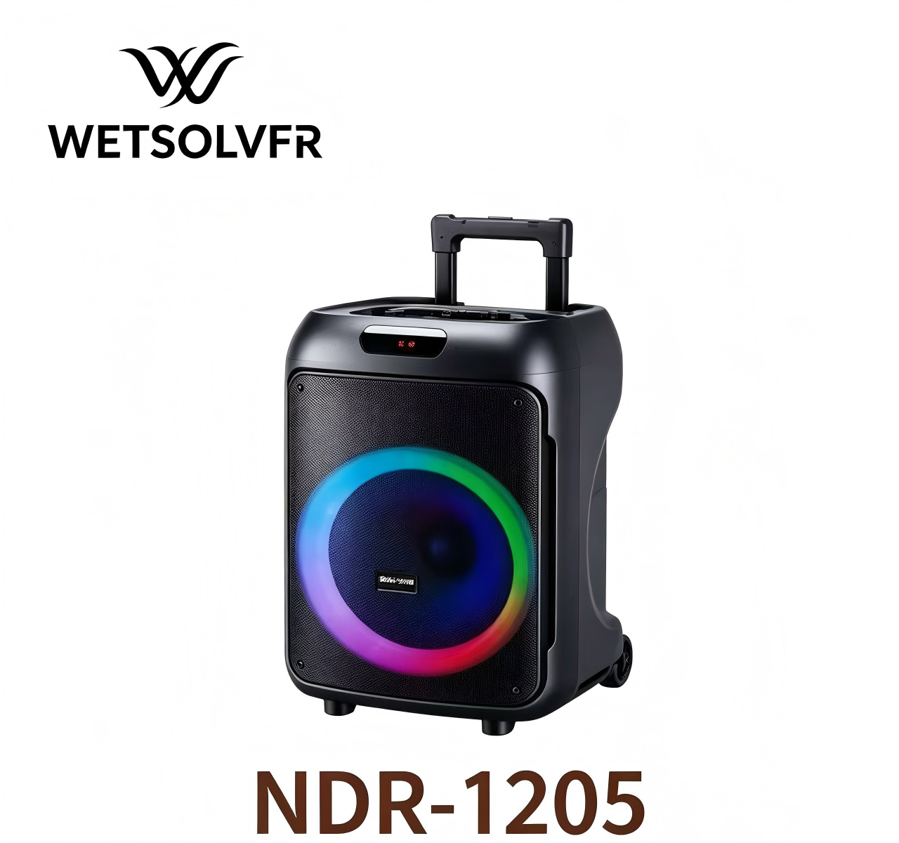 WETSOLVFR portable Bluetooth speaker features a color ring-shaped light effect with 90 magnetic bass and coil tweeter