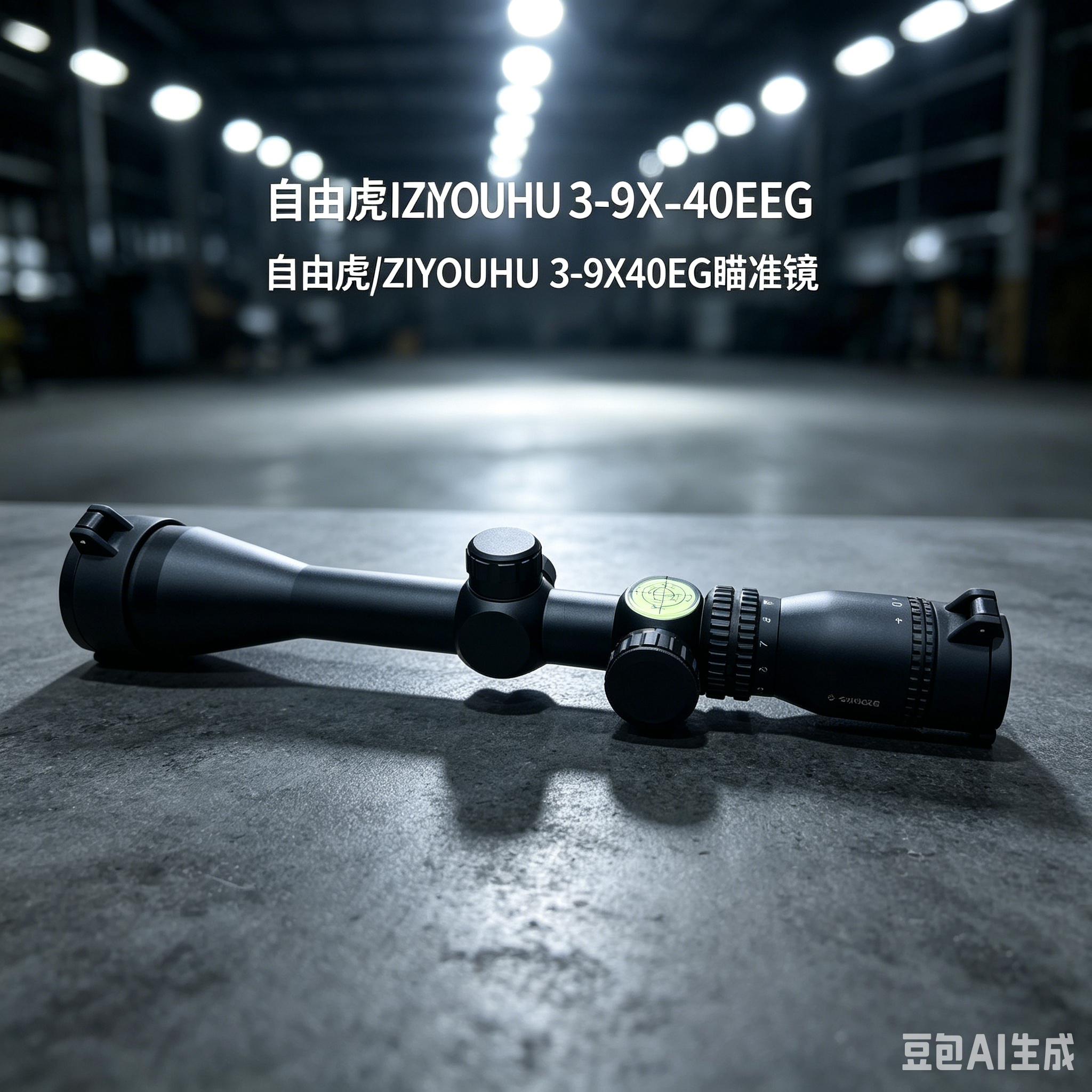 Black sight with green crosshair level, focusing knob, metal worktable accessories Item Picture