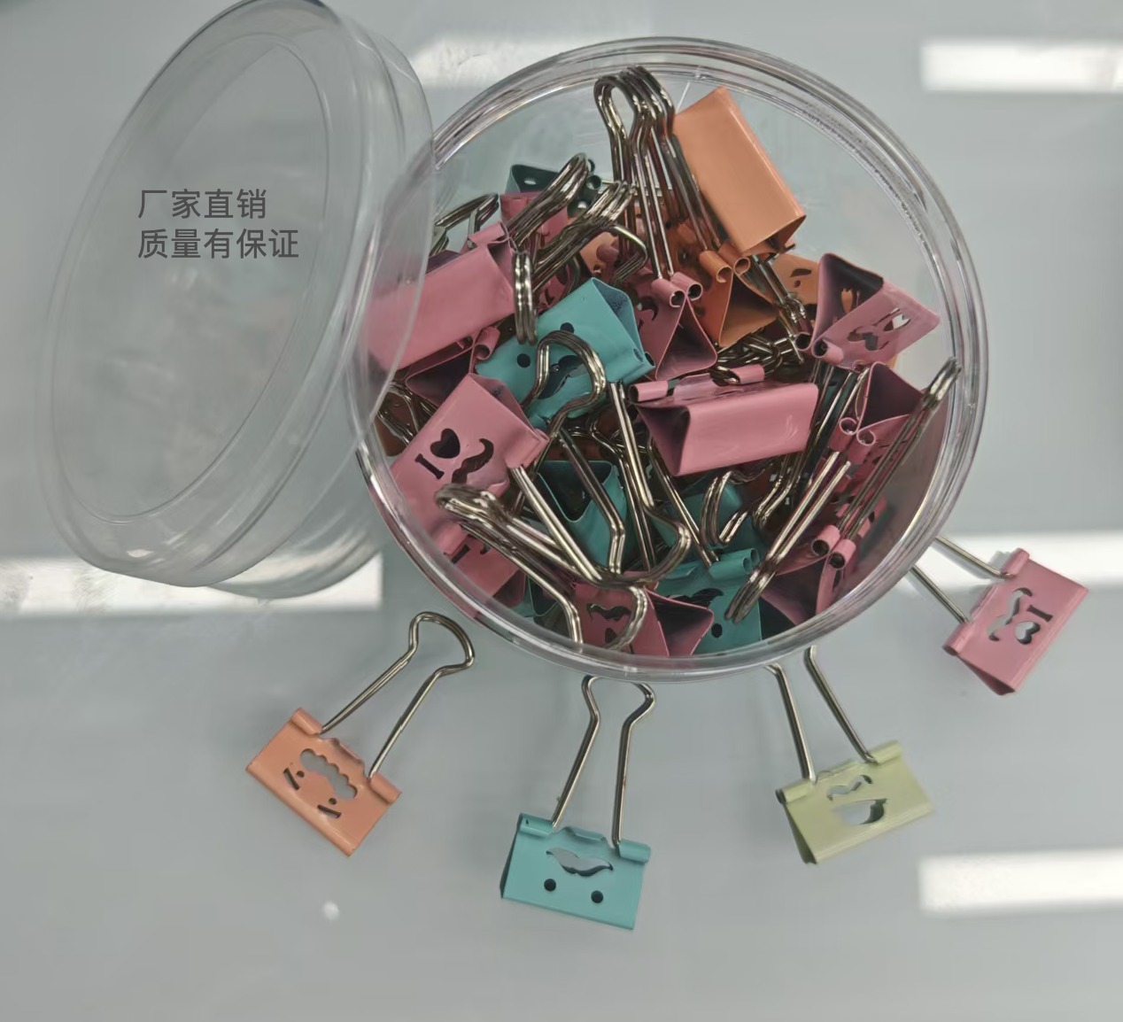 Wholesale of large 25MM long-tail color clips for effortless storage, including dovetail clips, metal document ticket holders, small clips, and stationery Item Picture