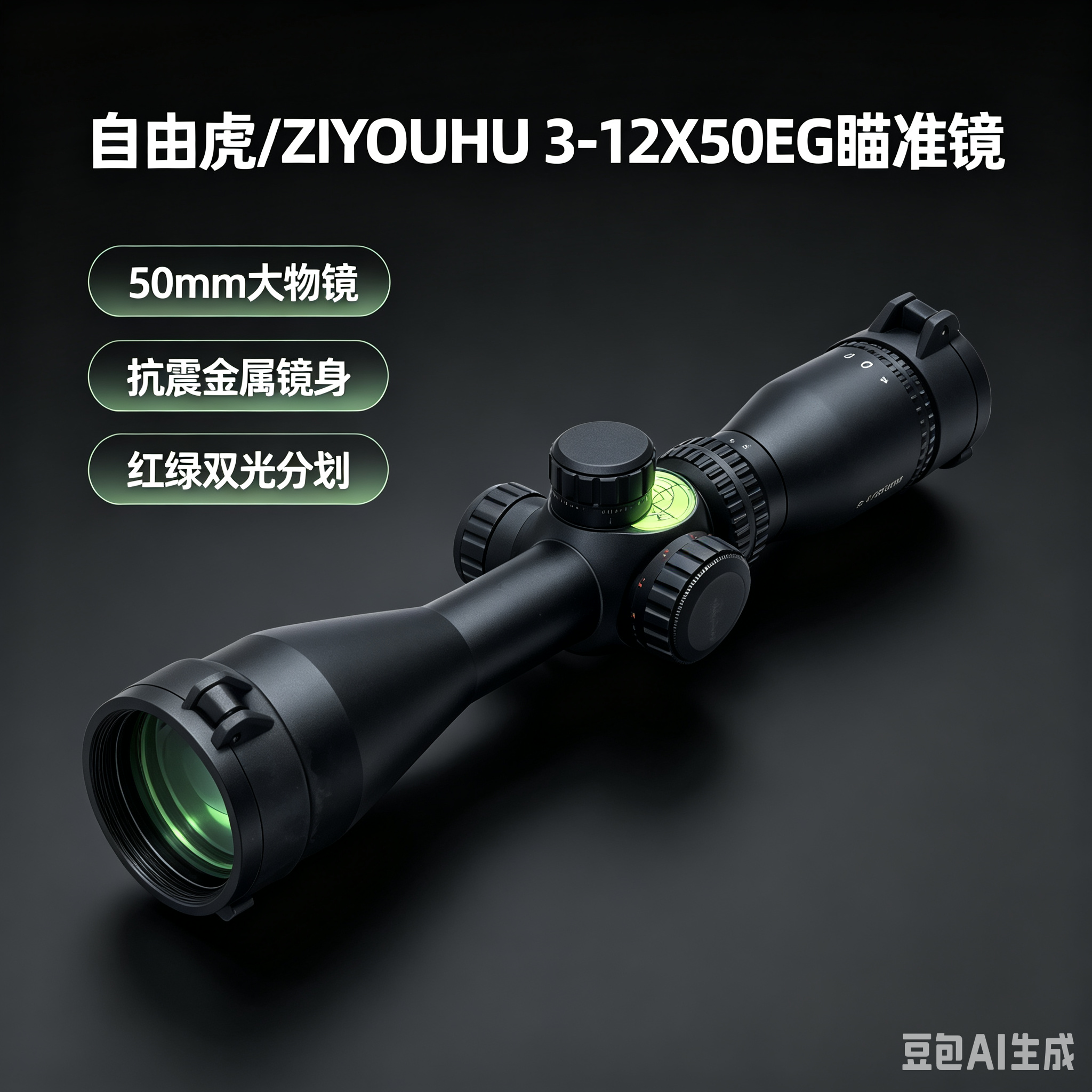3-12X50EG black sight, other optical instruments, high-definition night vision sight, adjustable magnification Item Picture