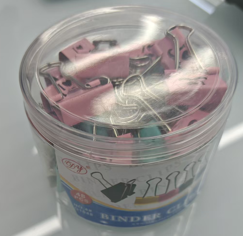 Wholesale of large 25MM long-tail color clips for effortless storage, including dovetail clips, metal document ticket holders, small clips, and stationery details Picture
