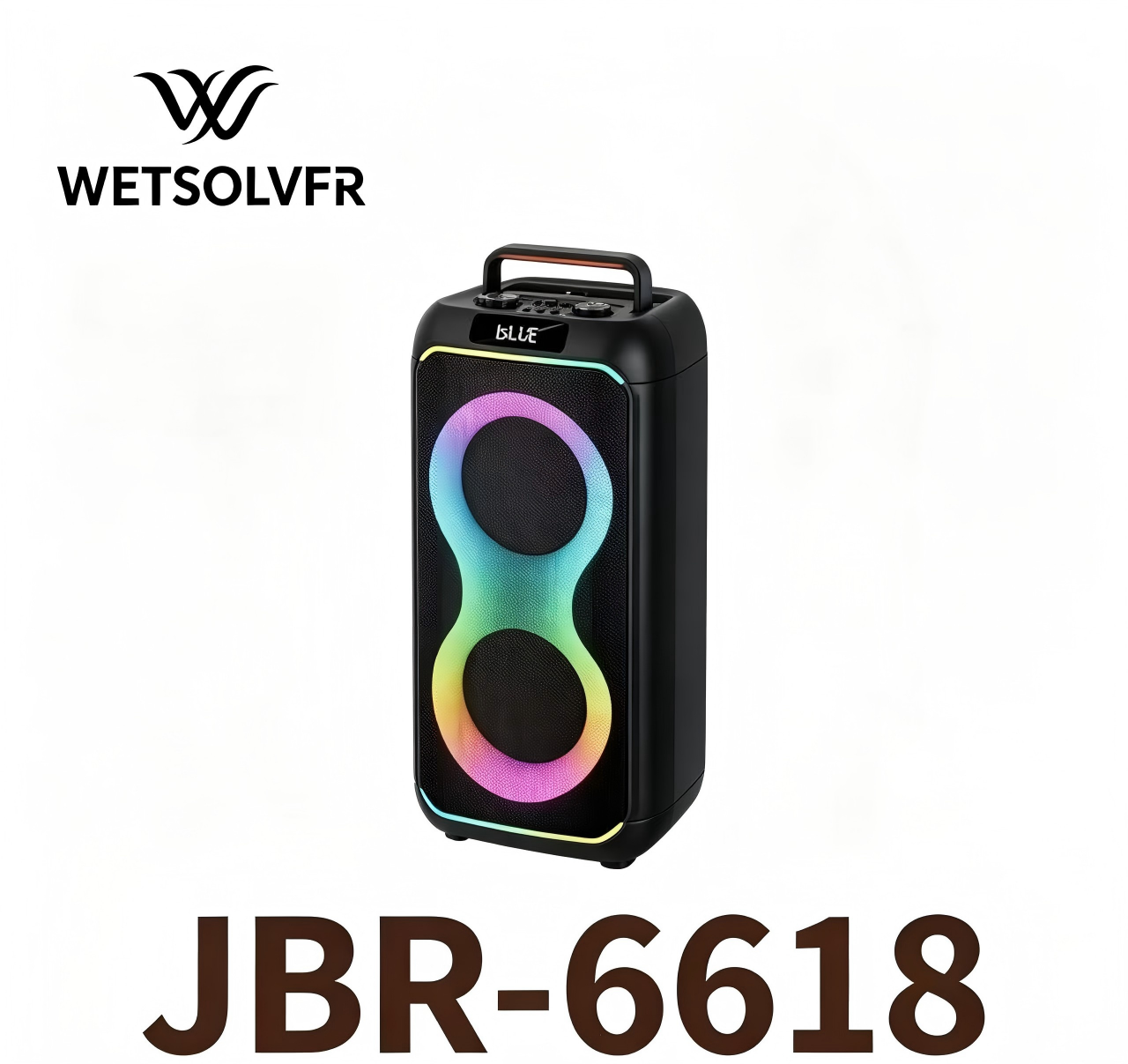 WETSOLVFR black portable Bluetooth speaker JBR-6618 color ring-shaped light effect dual speaker