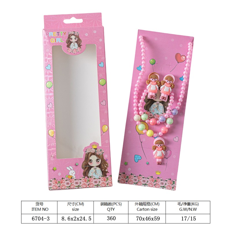 TL86046 Playful cartoon doll Pendant, beaded Necklace, girls' party outfit accessories, exquisite Gift box