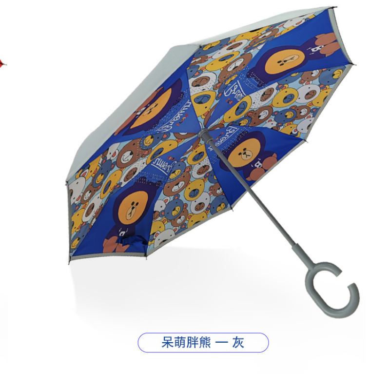 Hengdun Children's Reverse Umbrella C-shaped handle-free cartoon princess Bear fully automatic long-handled umbrella, special for boys and girls, primary school students to go to school, all-weather and all-weather sunshade umbrella, drip-proof safety, children's safety umbrella Application Scenario