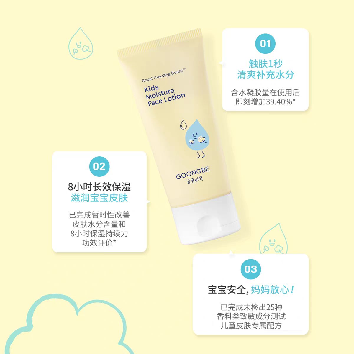 The new version of the Korean imported "Palace Secret Strategy" children's Facial Moisturizing lotion, 80ml, is an official genuine product for hydrating and moisturizing the face of infants and babies. It is whey and easy to absorb Specification image