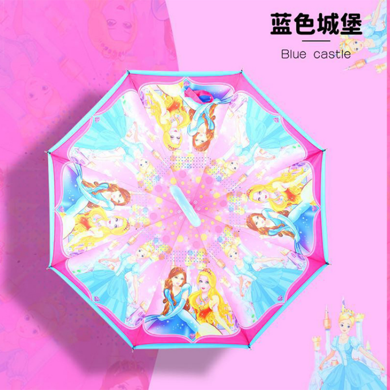 Hengdun Children's Reverse Umbrella C-shaped handle-free cartoon princess Bear fully automatic long-handled umbrella, special for boys and girls, primary school students to go to school, all-weather and all-weather sunshade umbrella, drip-proof safety, children's safety umbrella Item Picture