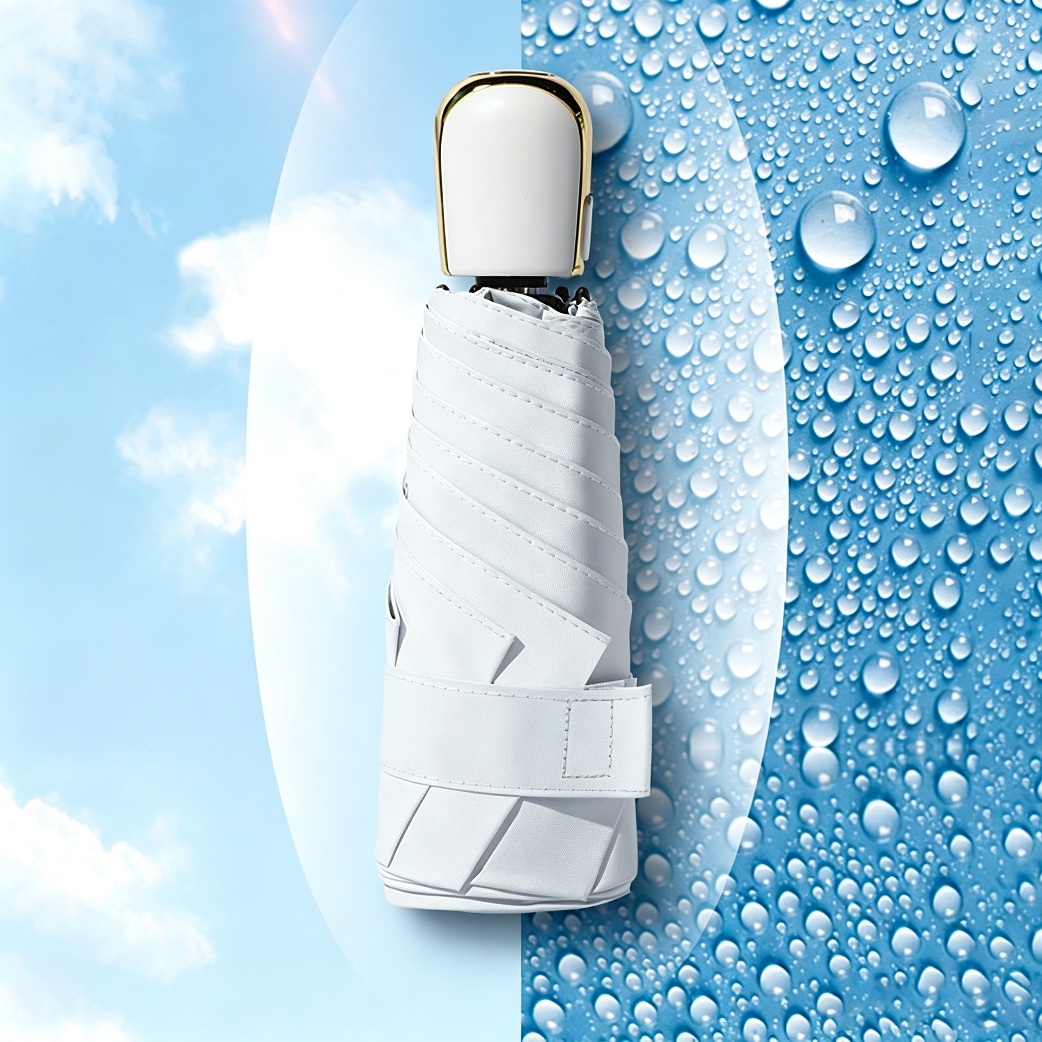 Hengdun fully automatic five-fold mini capsule umbrella, one-click opening and closing black rubber sun protection and UV protection umbrella, small and portable palm pocket umbrella, all-weather folding umbrella, women's gift advertising umbrella, customizable logo