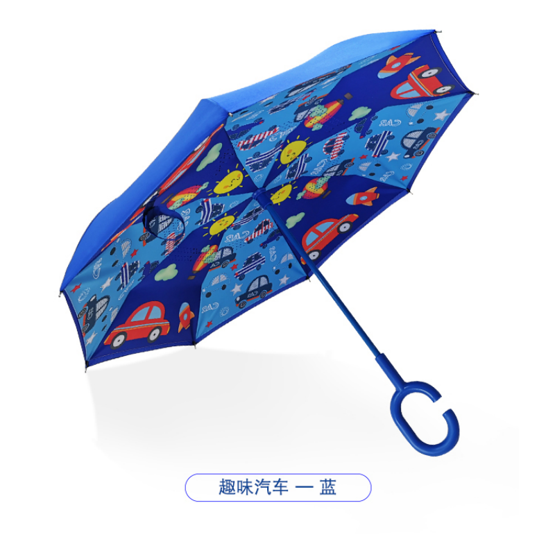 Hengdun Children's Reverse Umbrella C-shaped handle-free cartoon princess Bear fully automatic long-handled umbrella, special for boys and girls, primary school students to go to school, all-weather and all-weather sunshade umbrella, drip-proof safety, children's safety umbrella details Picture